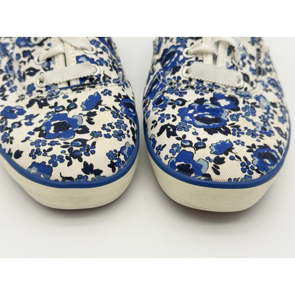 Keds Champion Blue Floral Canvas Lace-Up Sneakers Women’s Size 7.5 - Picture 3 of 10